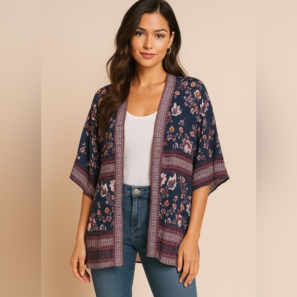 Tops - Artesia Vibrant Floral Kimono💜